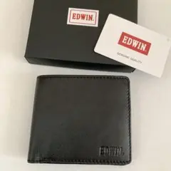 EDWIN エドウイン 山羊革二つ折り財布 本革 ブラック 新品未使用値下げ不可のサムネイル