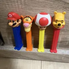 PEZ ペッツ 4本セット マリオ ティガー キノピオ プーさん