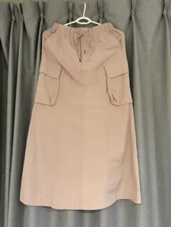 GU カーゴロングスカート ピンクベージュ S