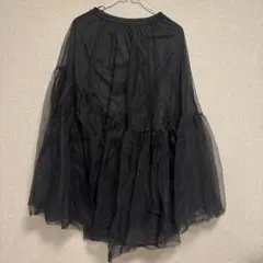 チュール フレアスカート 黒 Fサイズのサムネイル