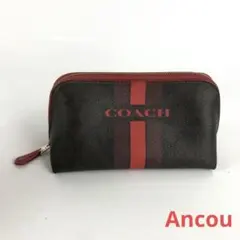 COACH コーチ ポーチ 小物入れ ブラウン レッド レディース ブランド