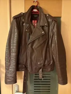 HORN WORKS ワインブラウン ダブルライダースジャケット 3L