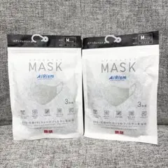 ユニクロ エアリズムマスク 3枚組 小さめMサイズ ブラック× 2セット