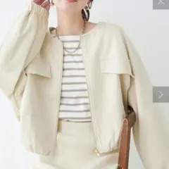 本日限定価格☆ポンチスウェードノーカラーブルゾン