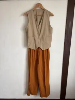【美品】GU ワイドパンツ＋ベスト