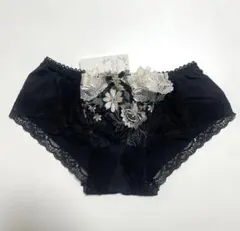 ブラック刺繍レース　ショーツ Mのサムネイル