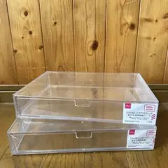 DAISO 重なる透明収納ケース 1段×2点