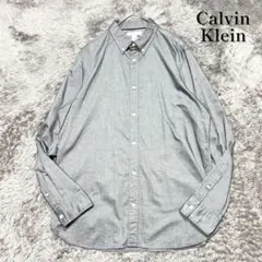 カルバンクライン　ckロゴ刺繍　エッセンシャルオックスフォードシャツ　M 極美品のサムネイル