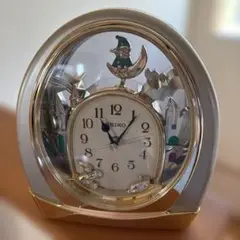 SEIKO オーナメント付き置時計　小人と月