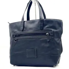 極美品 COACH コーチ F23248 メンズ シボ革 黒 レザートートバッグ