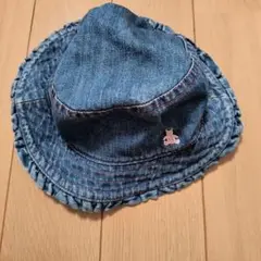 babyGAP デニムフリルハット クマ刺繍入り 48センチ