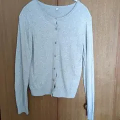 ユニクロ UVカット クルーネックカーディガン(グレー)