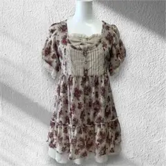 axes femme チュニック　ワンピース　フラワープリント　チュール　リボンのサムネイル