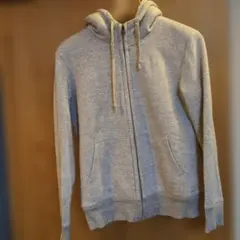 ユニクロ 内ボア ジップアップパーカー霜降りグレーM