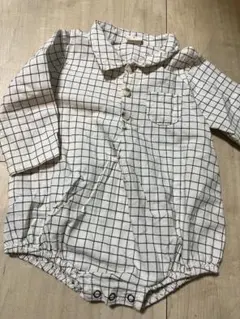ベビー服 チェック柄 長袖 ロンパース　韓国のサムネイル