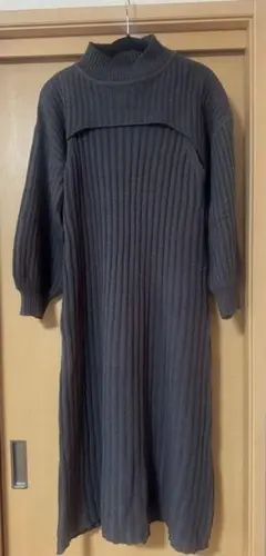 GRLダークグレー2WAYロングワンピース