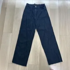 ダークブルーワイドレッグデニム