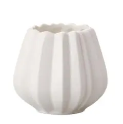 フラワーベース ホワイト 陶器 花瓶 クレイ Pleats(プリーツ) 6個のサムネイル