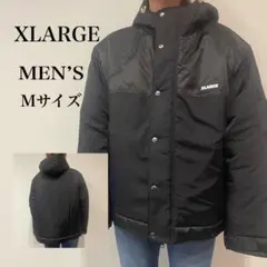 【美品】XLARGE エクストララージ ナイロンフードジャケット ロゴダウンM