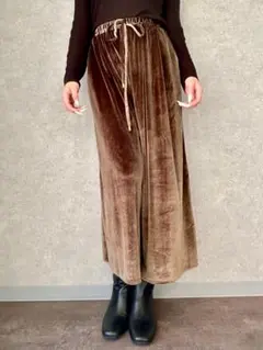 【Grand Park】ベロア ワイドパンツ ブラウン 新品未使用