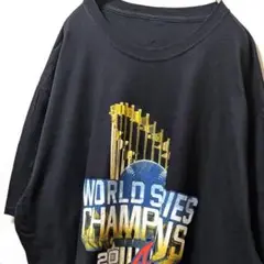 MLBアトランタブレーブス デカロゴ Tシャツ ブラック 黒 古着