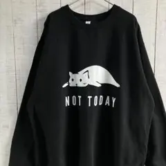 ア*キ様 古着　裏起毛　猫プリント スウェット オーバーサイズ　ダサカワ　 XL