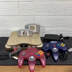 Nintendo64 ニンテンドー64 ゴールド 本体 コントローラー　カセット