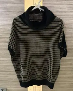 グローブ　ストライプ ハイネックニット 半袖