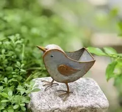 鳥のブリキポット／ ブリキプランター 鉢／ 多肉容器／穴なし／新品