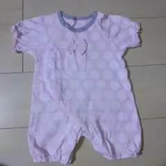 水玉模様リボン付きロンパース60〜70cm