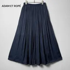 アダムエロペファム サテンプリーツギャザースカート チャコール マキシ丈
