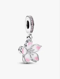 PANDORA パンドラ チャーム 桜 フラワー シルバー ピンク