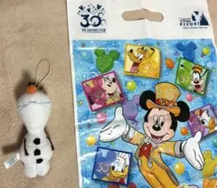 アナと雪の女王　オラフ　ぬいぐるみ ストラップ　ディズニーの袋付き