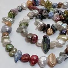 xk516/SALE！淡水パール◇マルチカラー　ケシバロック形mix 1連