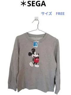 ＊ ♡240 ミッキーマウス 長袖トレーナー グレー