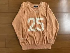 Omekashi Ｖネックニット　ニット　プルオーバー　ロゴ