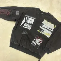 ZARA グラフィックプリント ブラック トレーナー