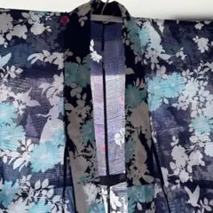 白雪姫柄　青系浴衣
