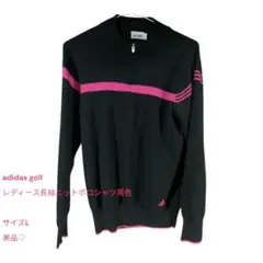adidas golf 黒のニットポロシャツ