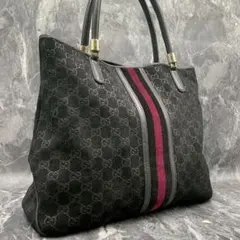✨美品✨GUCCI GG シェリーライン トートバッグ スエード ブラック ロゴ