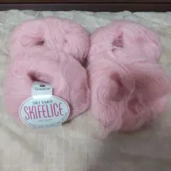 毛糸　ピンク　毛100%(全体の中にキッドモヘア35%入)4個セット(半端込み)