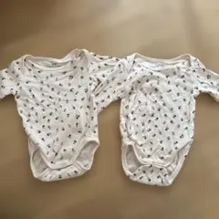 【最終値下げ】H&M 長袖ボディスーツ 花柄 68cm 双子用
