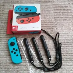 任天堂 Switch Joy-Con (R)青ネオンブルー/ストラップ/ジャンク
