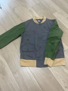 150サイズ ジッパー式ジャケット グレー/グリーン