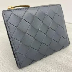 現行・美品✨ BOTTEGA VENETA 折り財布 イントレチャート グレー
