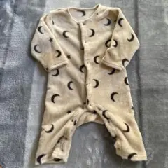 月と星模様のフリースロンパース　70-80cm