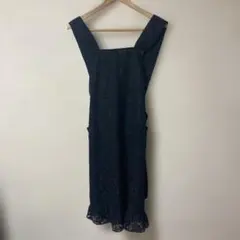 フォーマルエプロン　 ブラックレース　冠婚葬祭