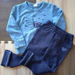 KP ニットプランナー　水色　ハート トレーナー　ネイビー　パンツ　110