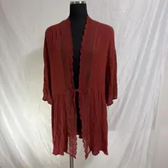 ✨美品✨URBAN RESERRCH itemsレースカーディガン テラコッタのサムネイル