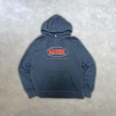 HAVISM ロゴパーカー フード 裏起毛 ブルー M ストリート 韓国系